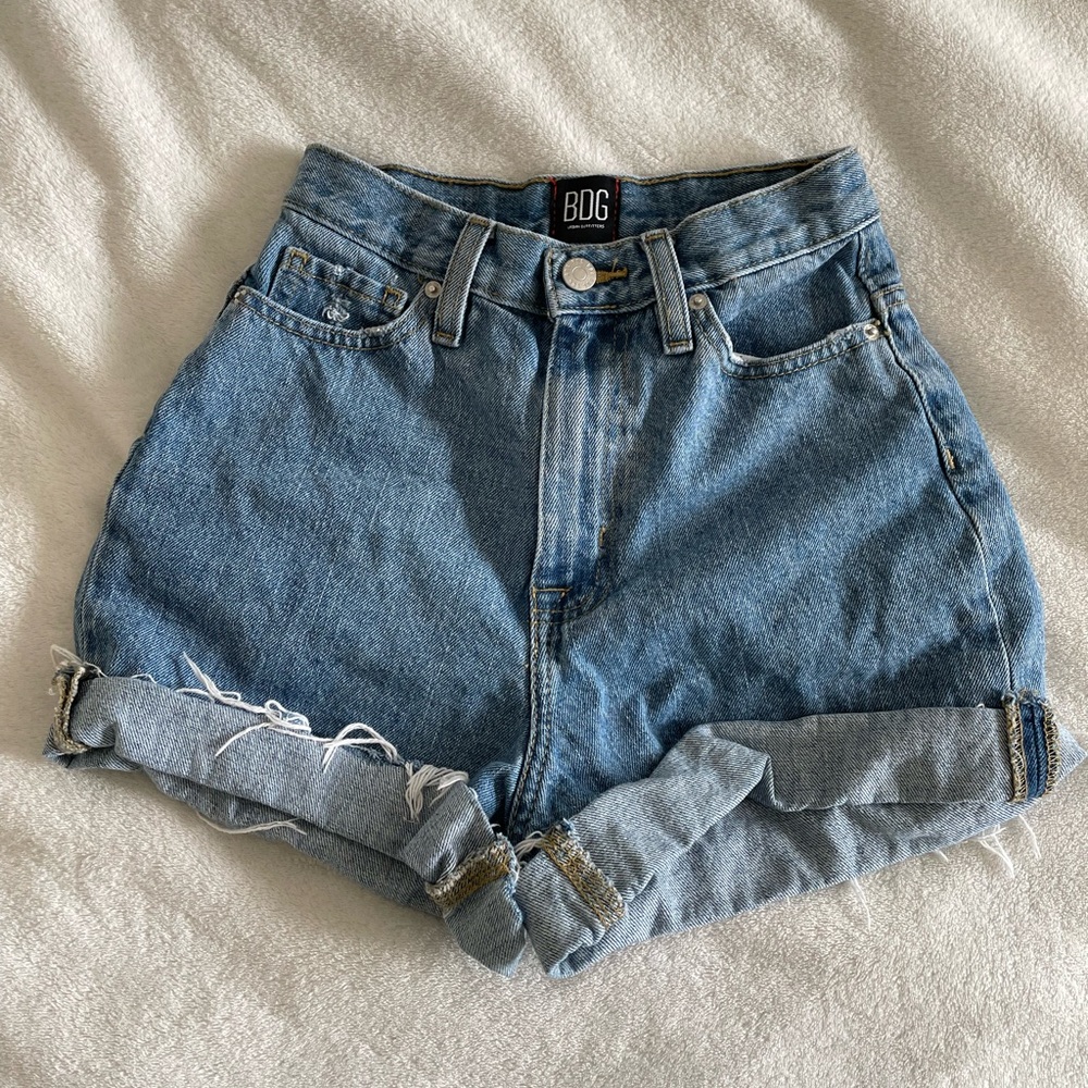 BDG (urban outfitters) mom high rise distressed jean shorts